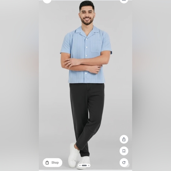 Old Navy Textured Ice Blue Casual Shirt - Picture 6 of 6